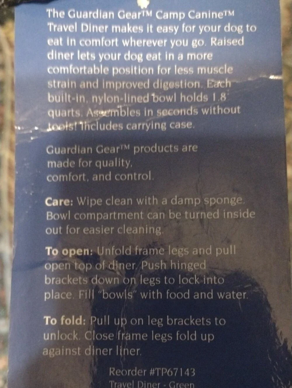 Canine Travel Diner - Blue - Guardian Gear